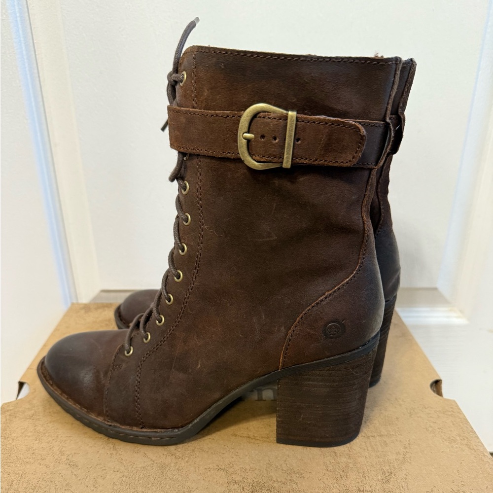 BORN Dark Brown CASS Lace-Up Boots 9 NEW!